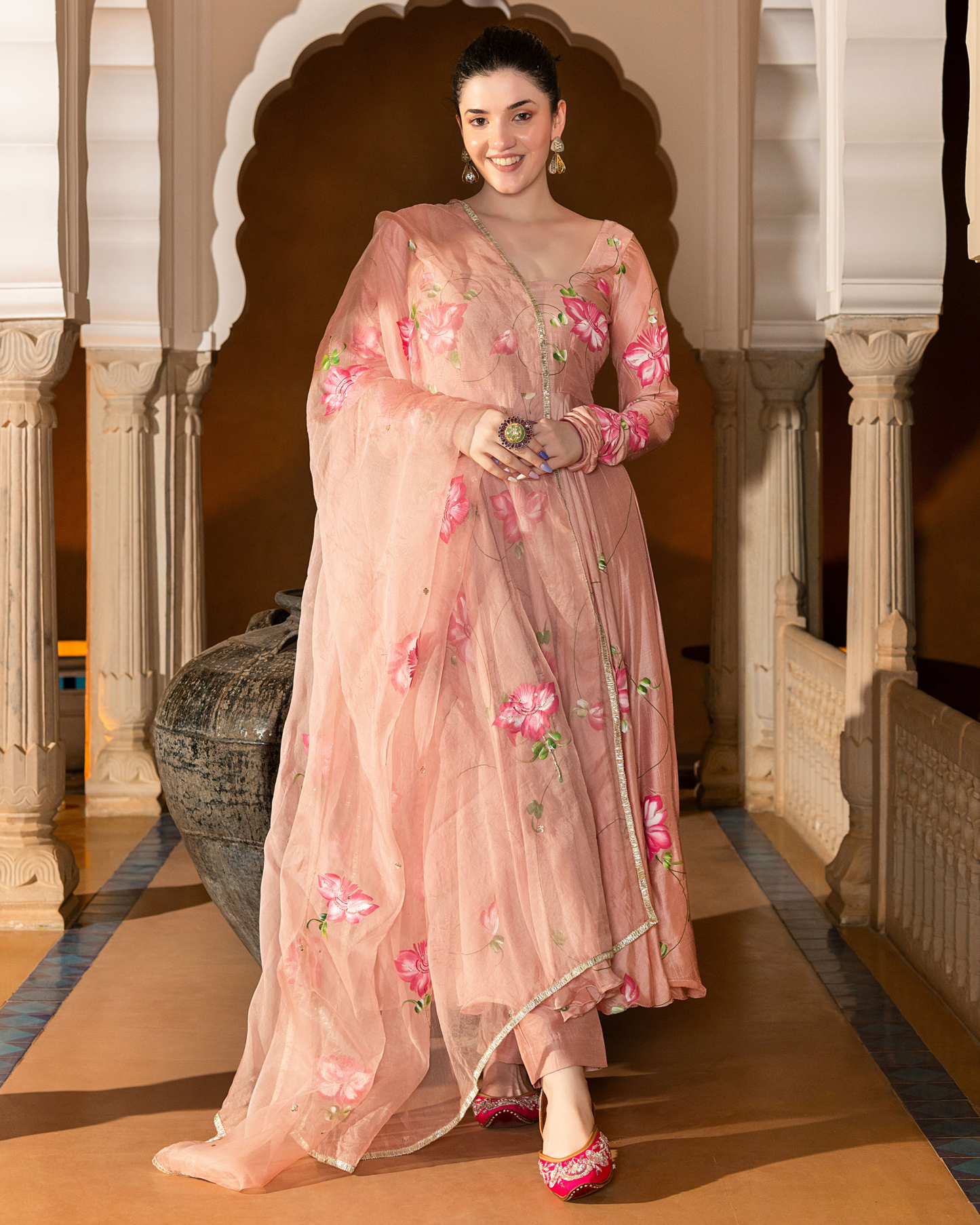 Women's Eshal Handpainted Cotton Silk Suit Set