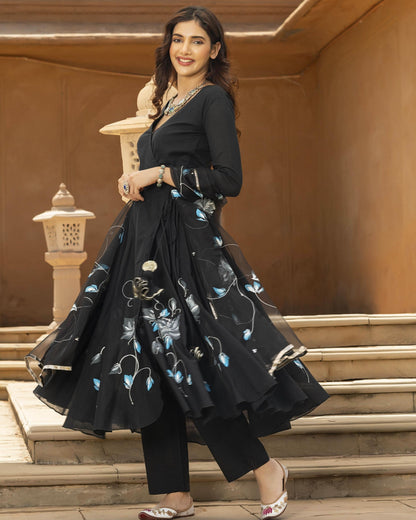 Women's Naazia Handpainted Cotton Suit Set
