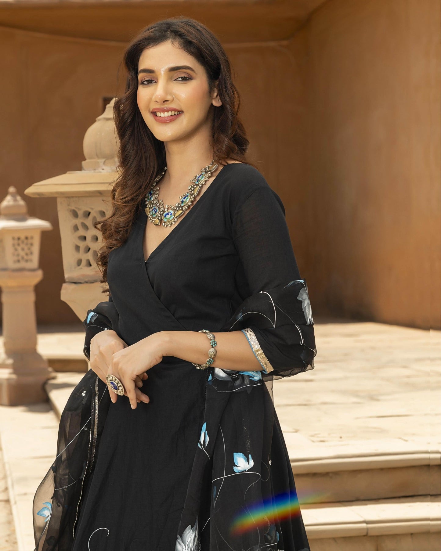 Women's Naazia Handpainted Cotton Suit Set
