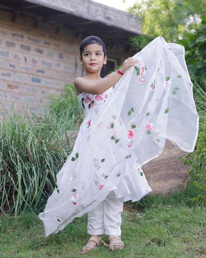 Girl's Pasha Handpainted Satin Suit Set