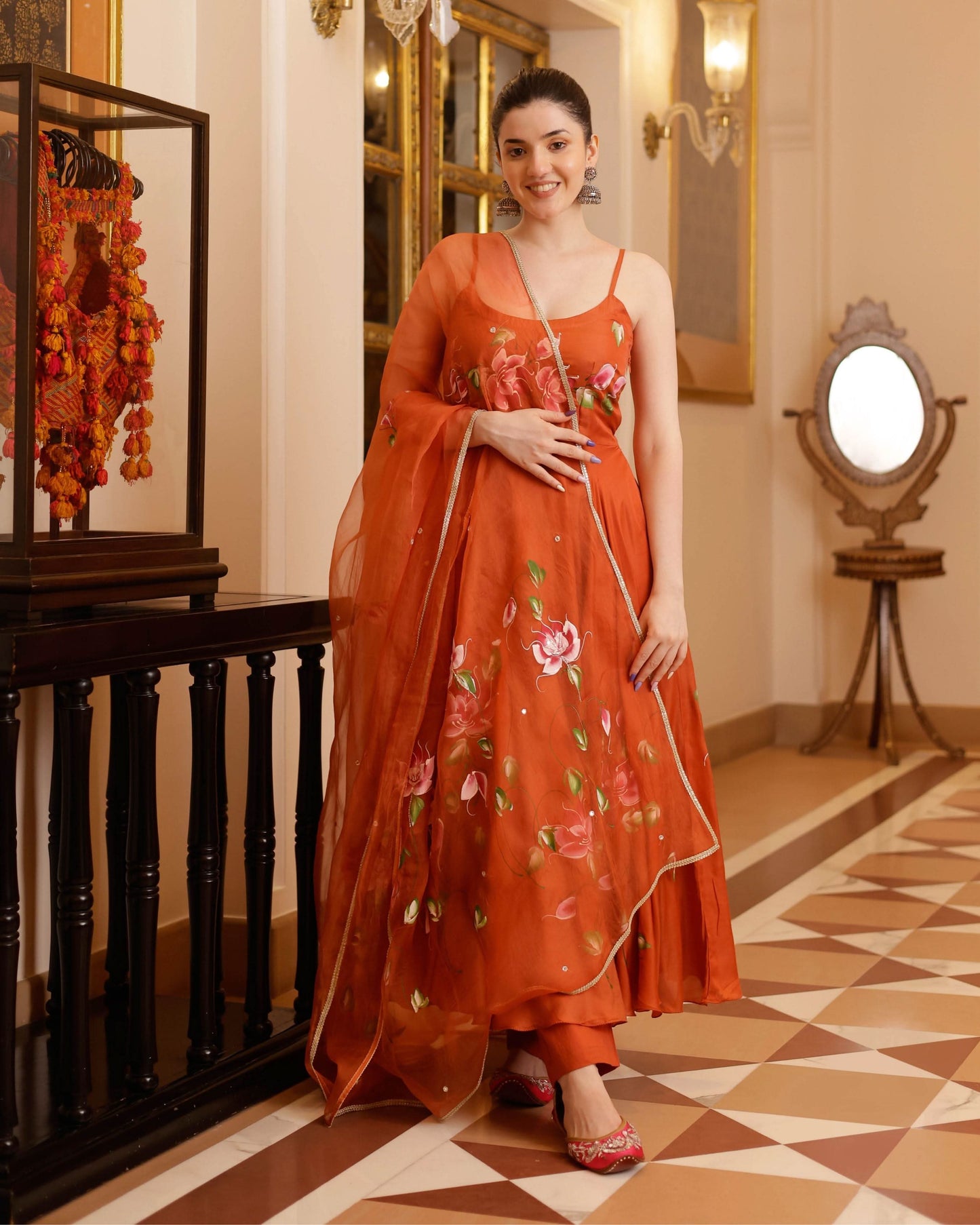 Women's Riha Handpainted Satin Suit Set
