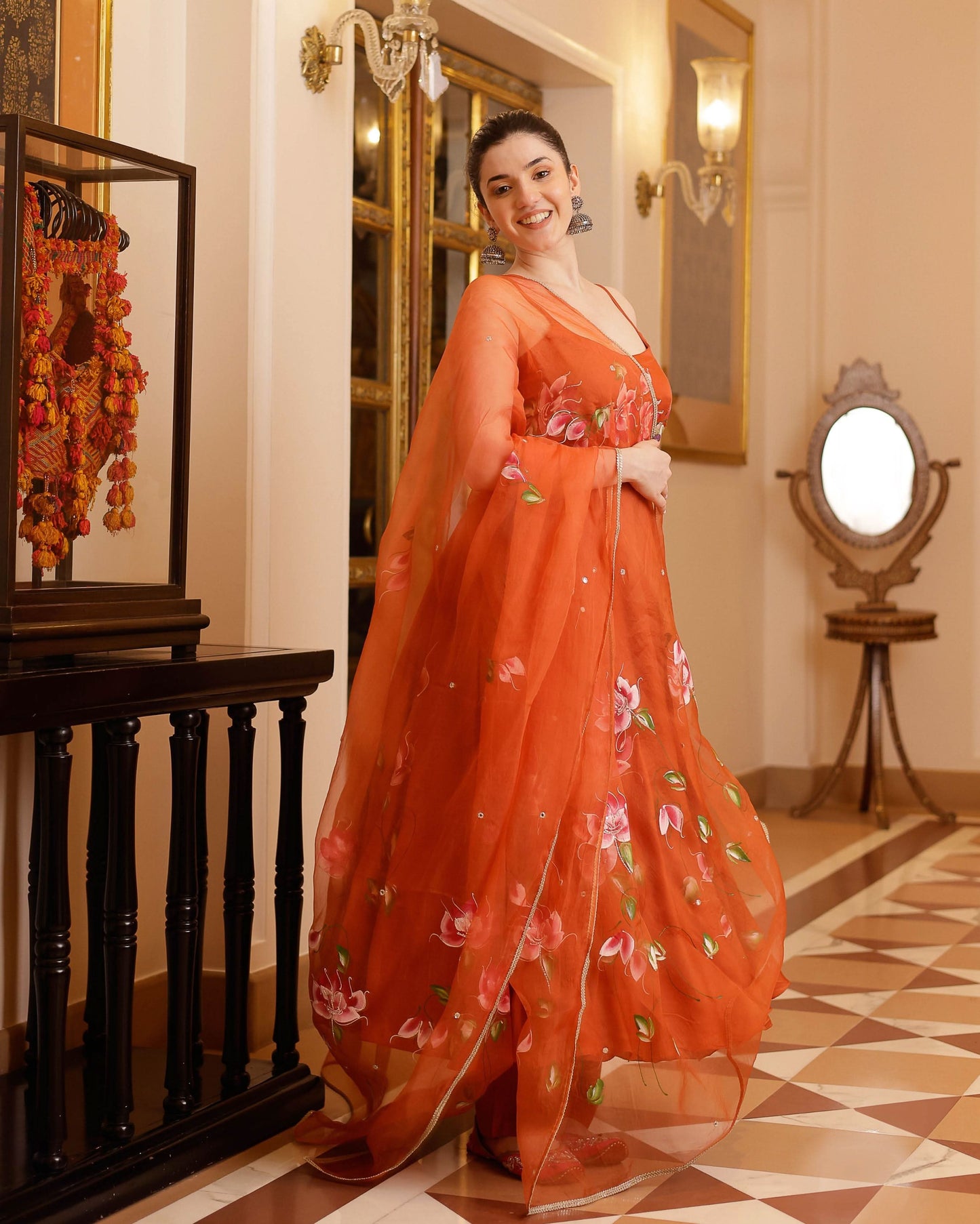Women's Riha Handpainted Satin Suit Set