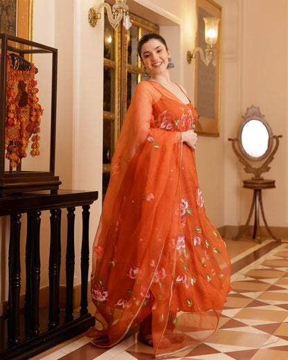 Women's Riha Handpainted Satin Suit Set
