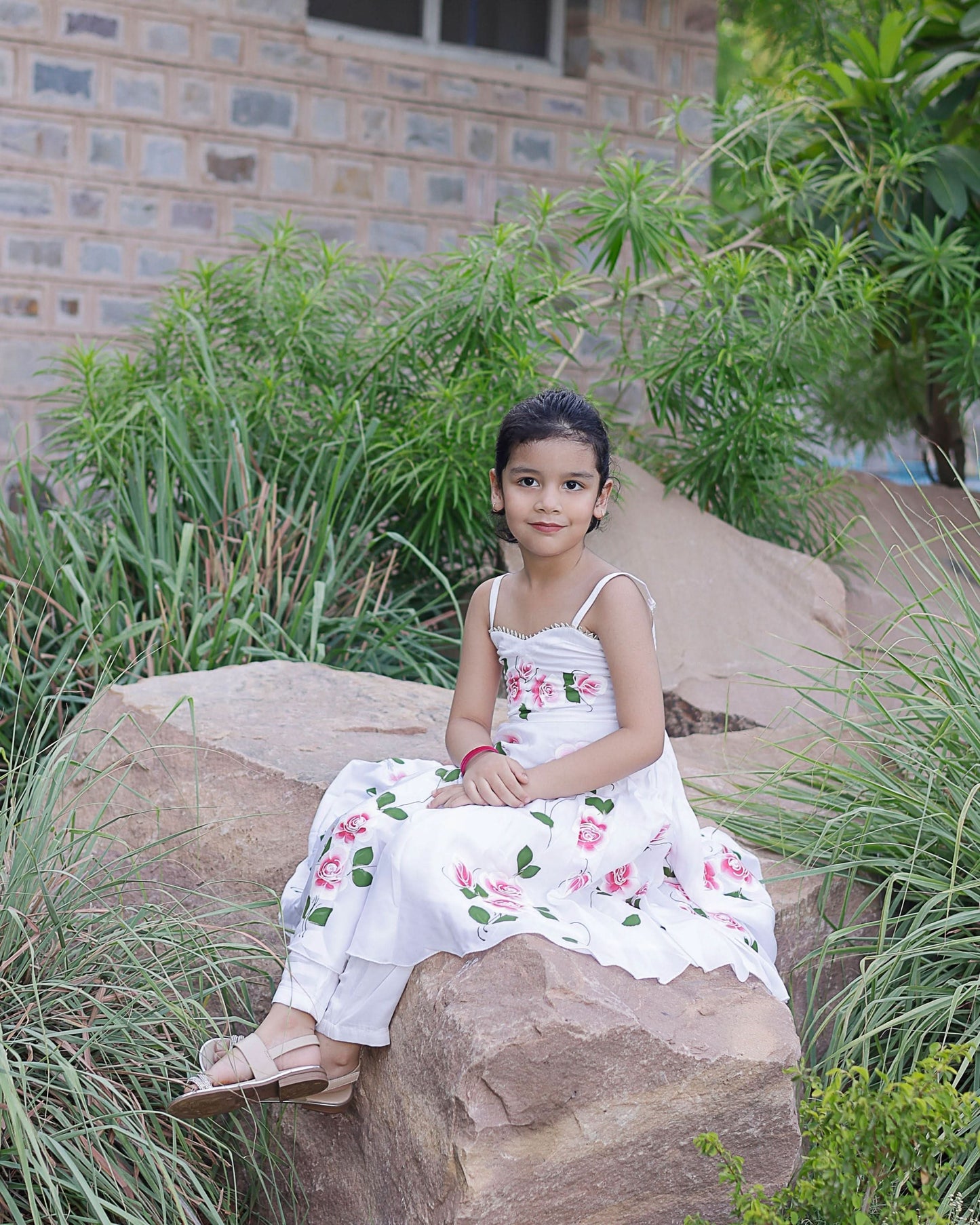 Girl's Pasha Handpainted Satin Suit Set