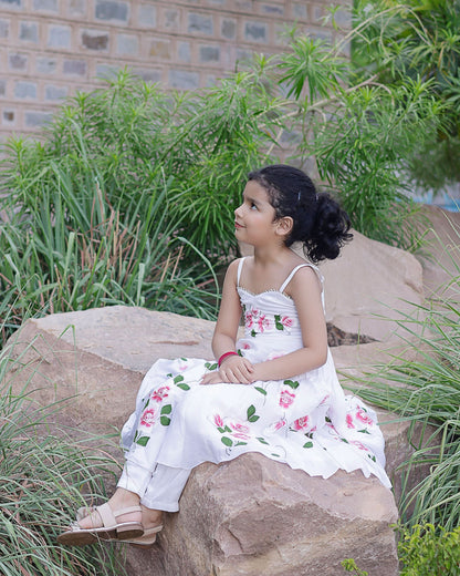 Girl's Pasha Handpainted Satin Suit Set