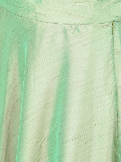 Women's Green Ready to Wear Lehenga with Cape Blous