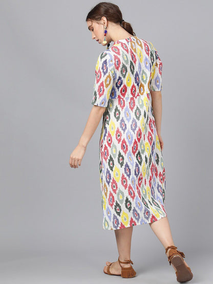 Women's  Multicoloured Printed A-Line Dress