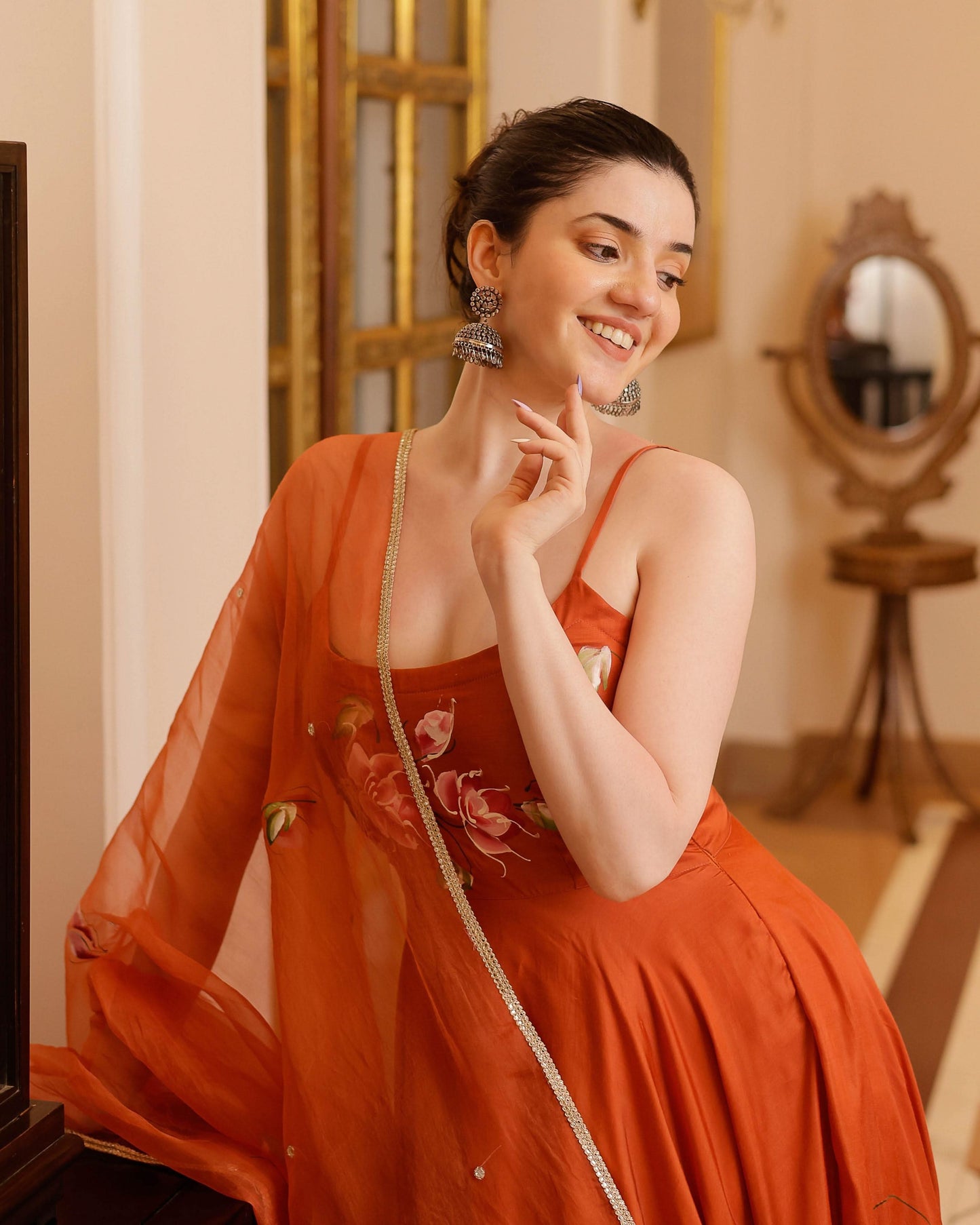 Women's Riha Handpainted Satin Suit Set