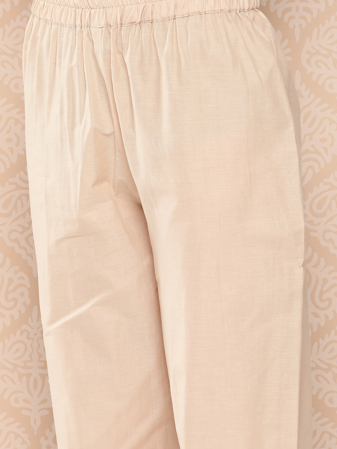 Women's Pink Solid Straight Kurta Trouser And Dupatta Set