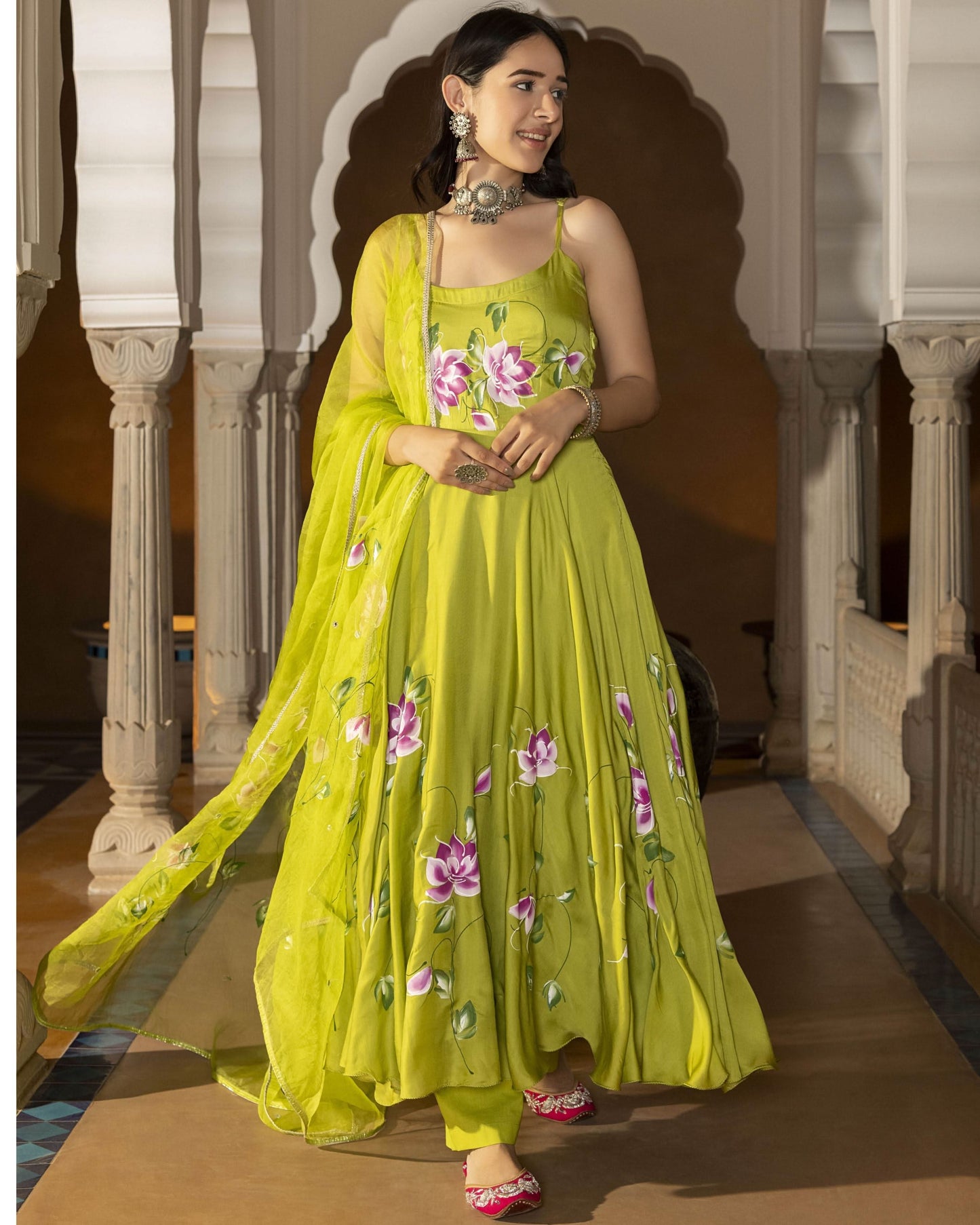 Women's Sanna Handpainted Satin Suit Set