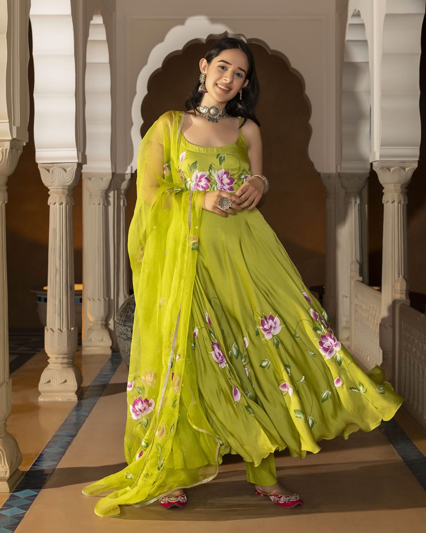 Women's Sanna Handpainted Satin Suit Set