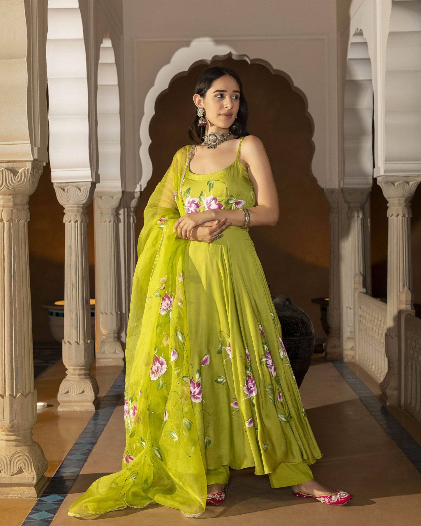 Women's Sanna Handpainted Satin Suit Set