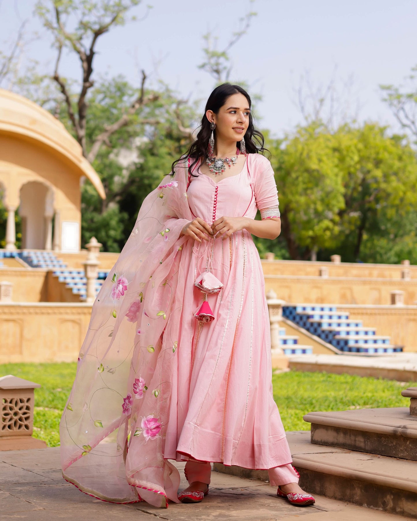Women's Aaboli Handpainted Cotton Suit Set