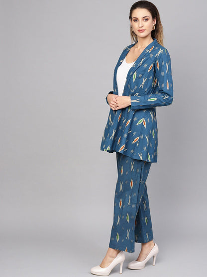 Women's  Printed Coat with Trousers