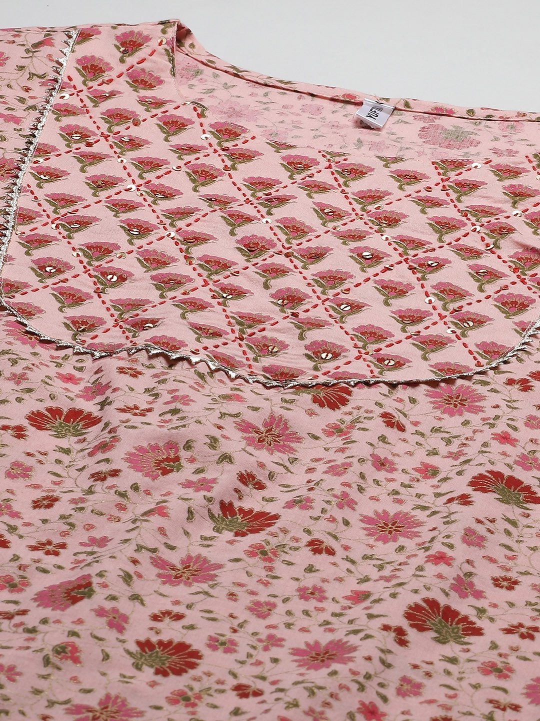 Women's Pink Floral Kurta Set