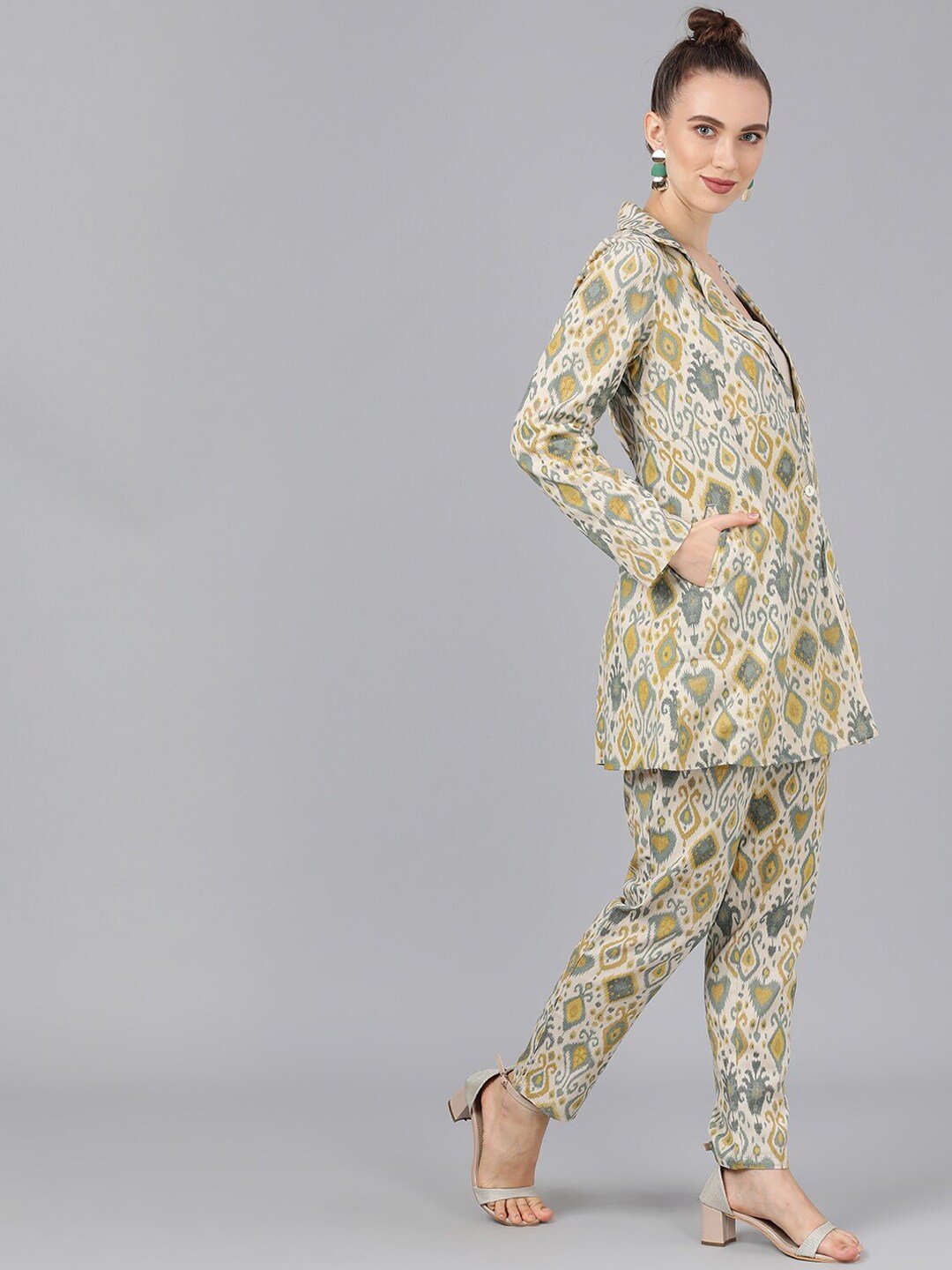 Women's Printed Coat with Trousers