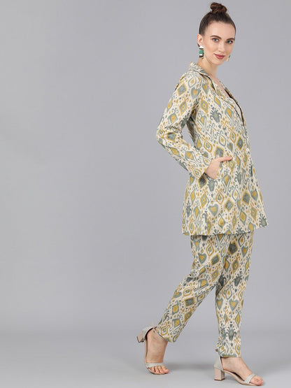Women's Printed Coat with Trousers