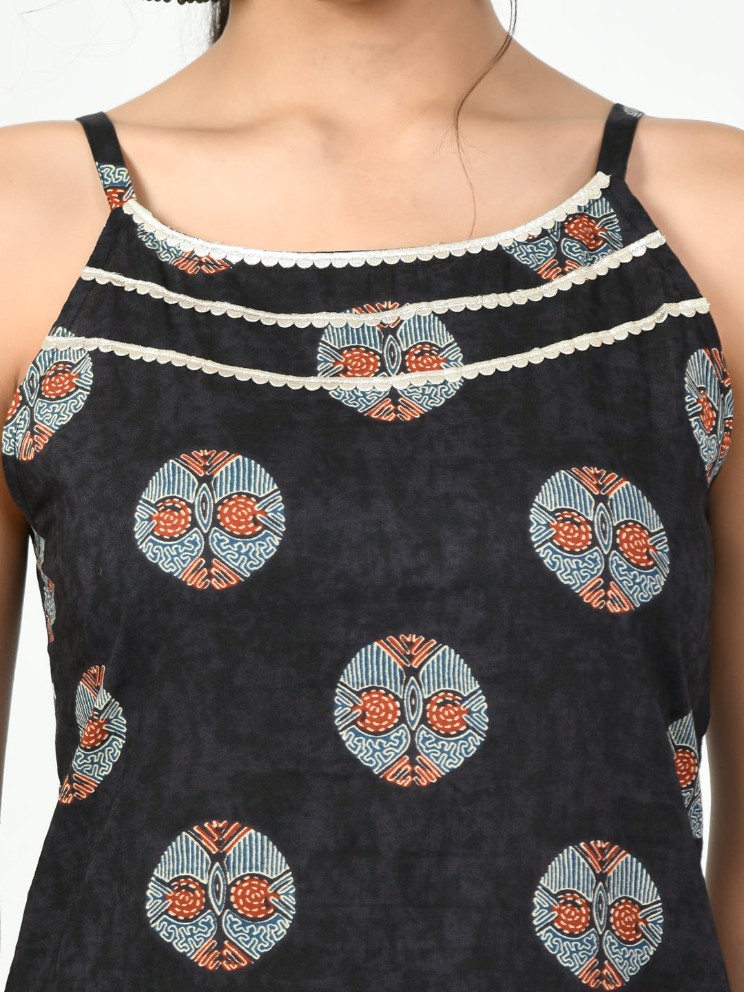 Women's Black Printed Kurta With Trouser