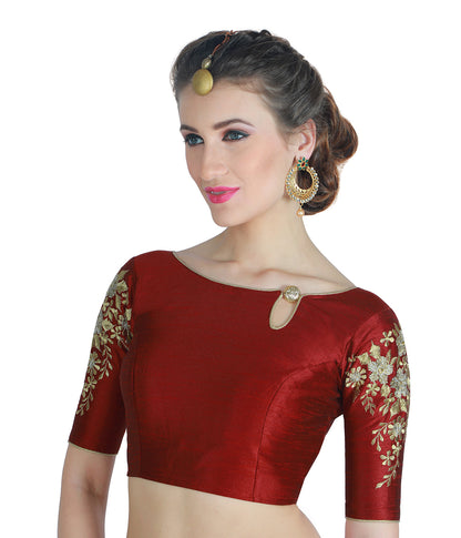 Women's Polyester Sleeves Saree Blouse.