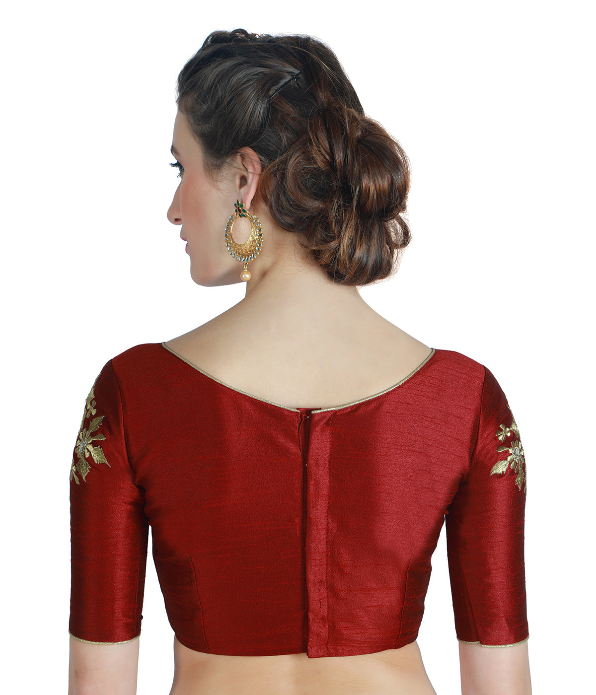 Women's Polyester Sleeves Saree Blouse.