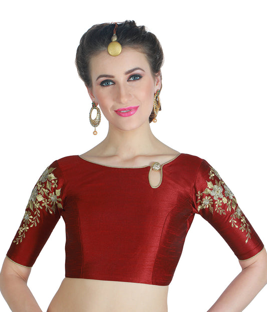 Women's Polyester Sleeves Saree Blouse.