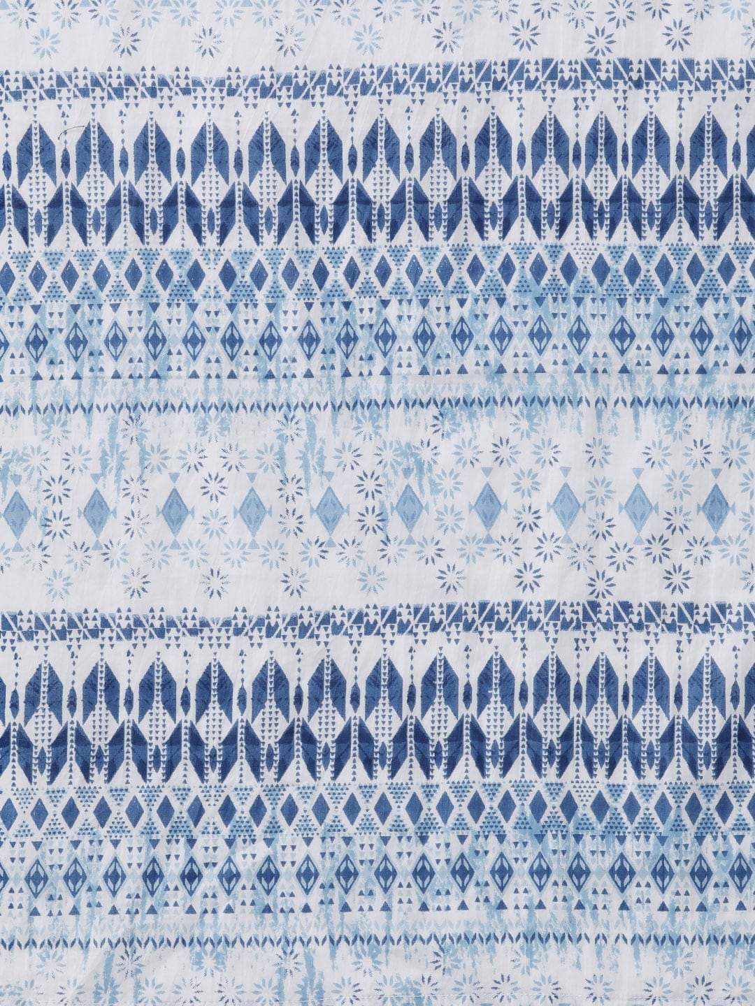 Women's  Blue & White Printed Kurta with Salwar & Dupatta