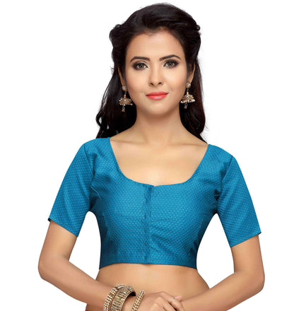 Women Blue Georgette Readymade Blouse by Shr