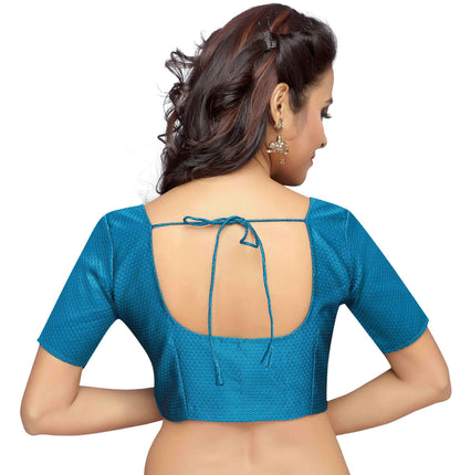Women Blue Georgette Readymade Blouse by Shr