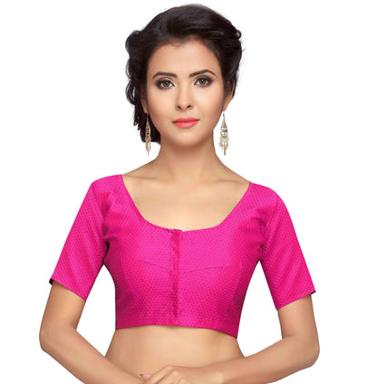 Women Pink Saree Blouse by Shr