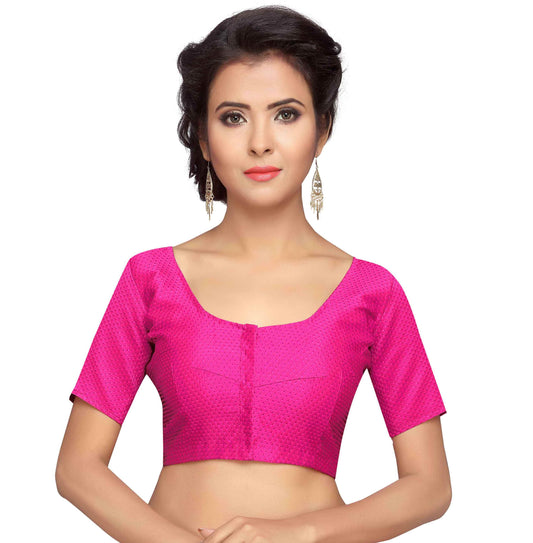 Women Pink Saree Blouse by Shr