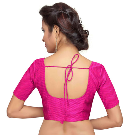 Women Pink Saree Blouse by Shr