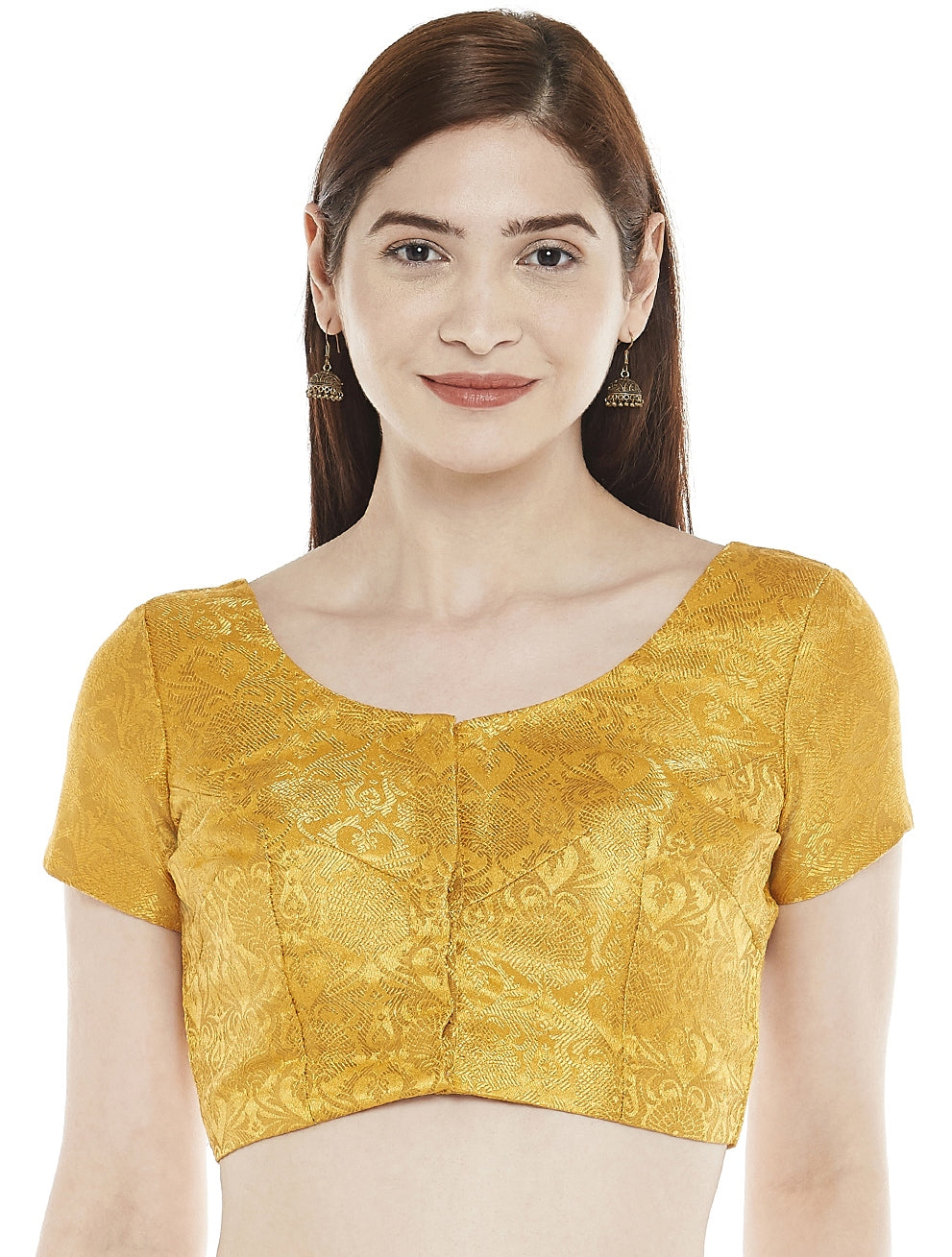 Women's Yellow Banarasi Brocade Blouse by Shringaa