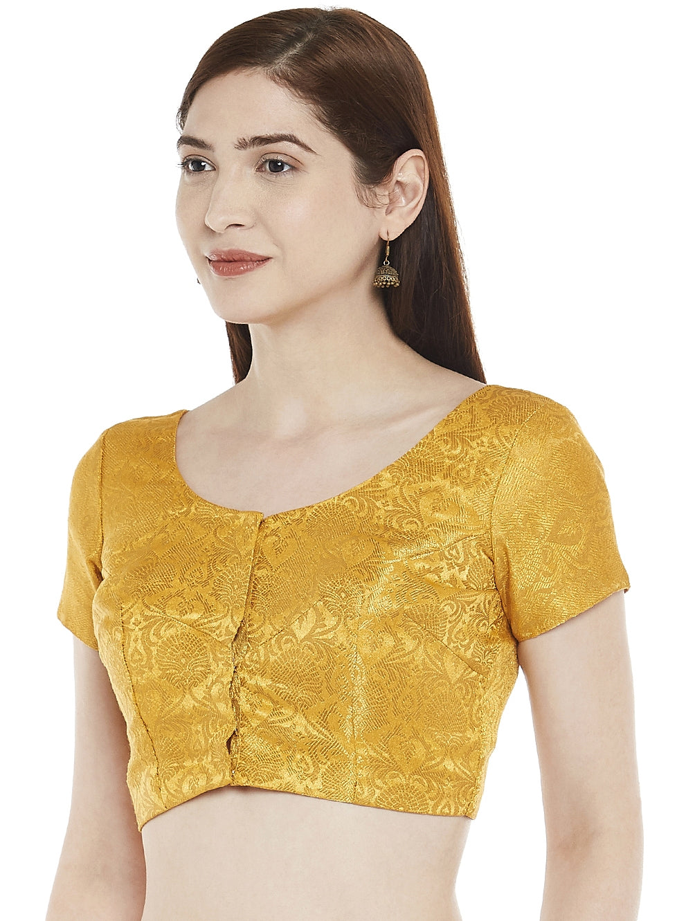 Women's Yellow Banarasi Brocade Blouse by Shringaa