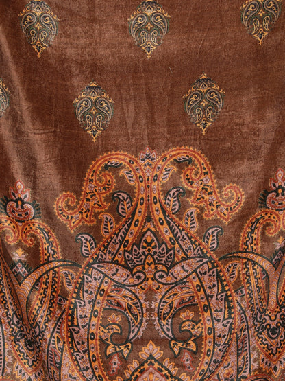 Women's Multicolored Polyster Velvet  Digital Printed Dupatta