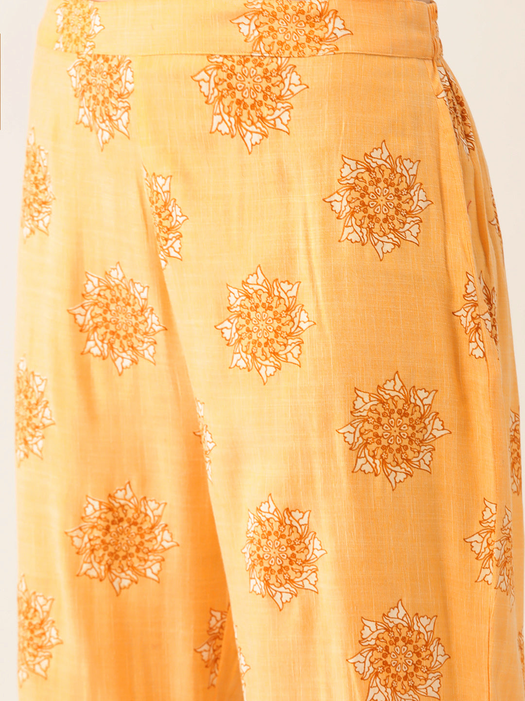 Women's Yellow Color Rayon Blend Printed Kurta Pant With Dupatta