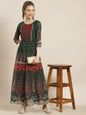 Women's Jadegreen Georgette Printed Anarkali Dress