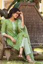 Women's Green & Offwhite Handblock Printed Kurta Set