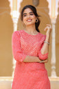 Women's Red Lehariya Kurta Set