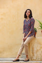 Women's Navy Blue Printed Top