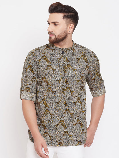 Men's Multi Hued Printed Shirt Kurta