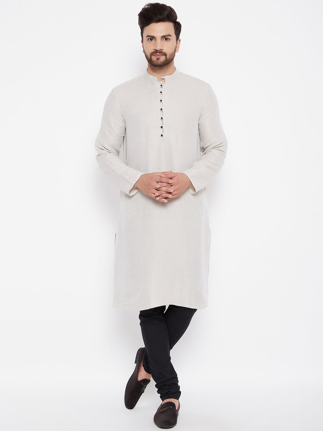 Men's Cotton Beige Straight  Kurta