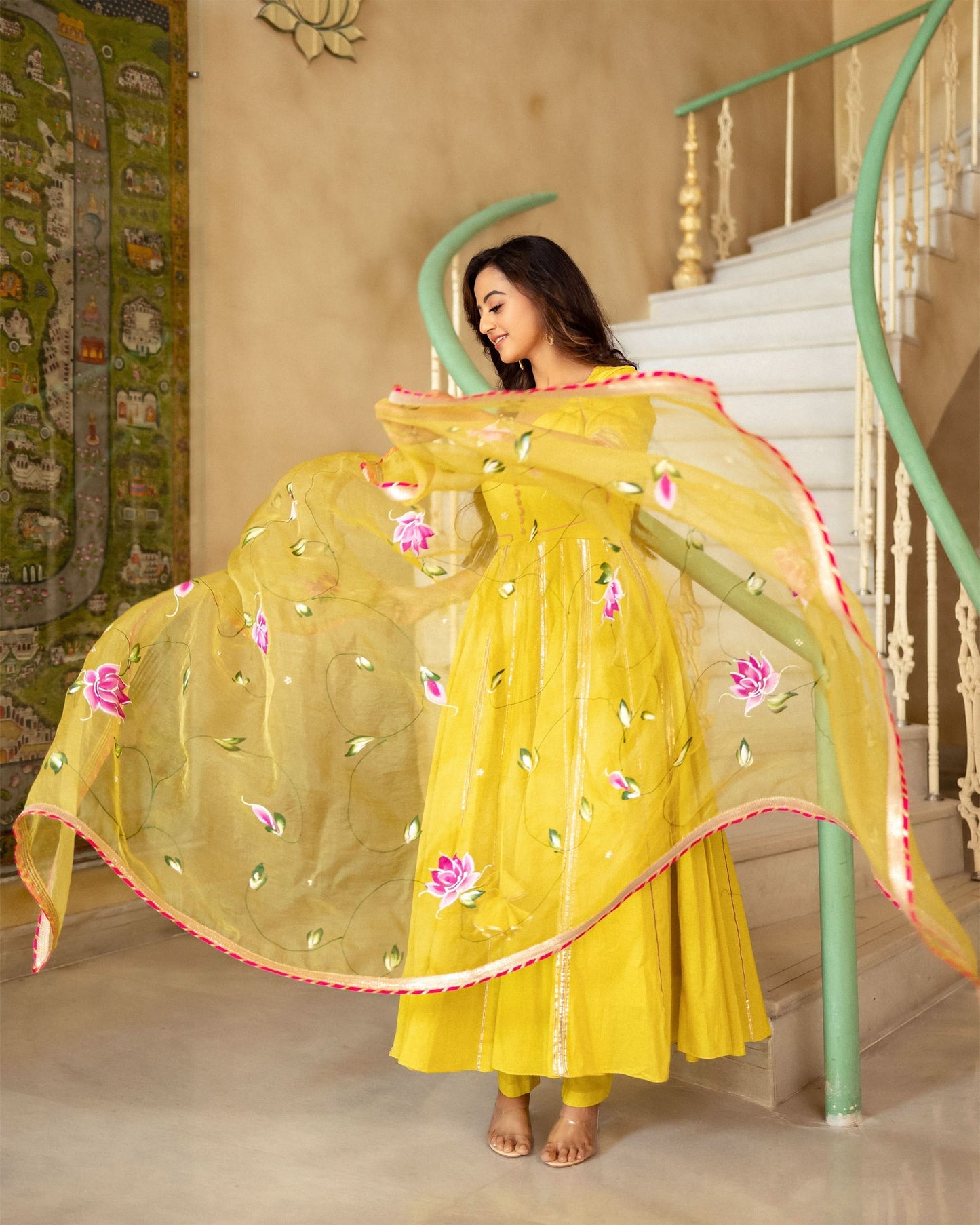 Women's Dhanyasri Handpainted Suit Set
