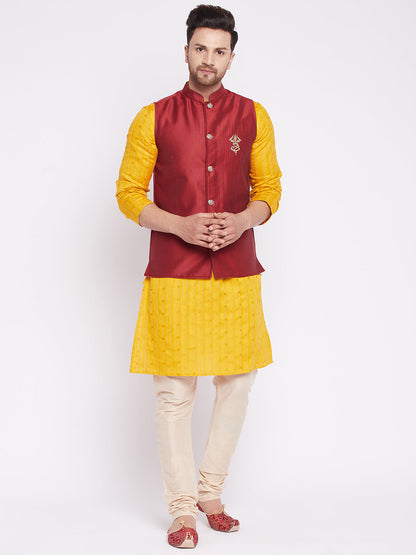 Men's Nehru Jacket With Embroided Insignia Of Lord Shi