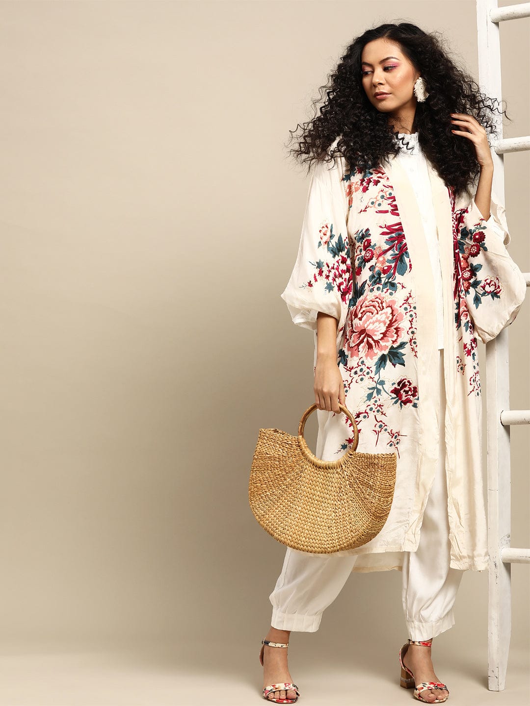 Women's White Loose Fit Solid Regular Trousers