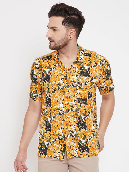 Men's Orange Summer Casual Shirt