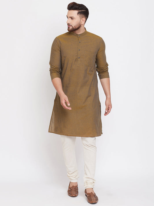 Men's Cotton Kurta With Band Collar