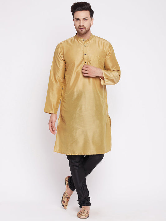 Men's Long Kurta with Band Colla