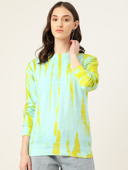 Women's Offwhite- yellow Sunrays tie dye Sweatshirt