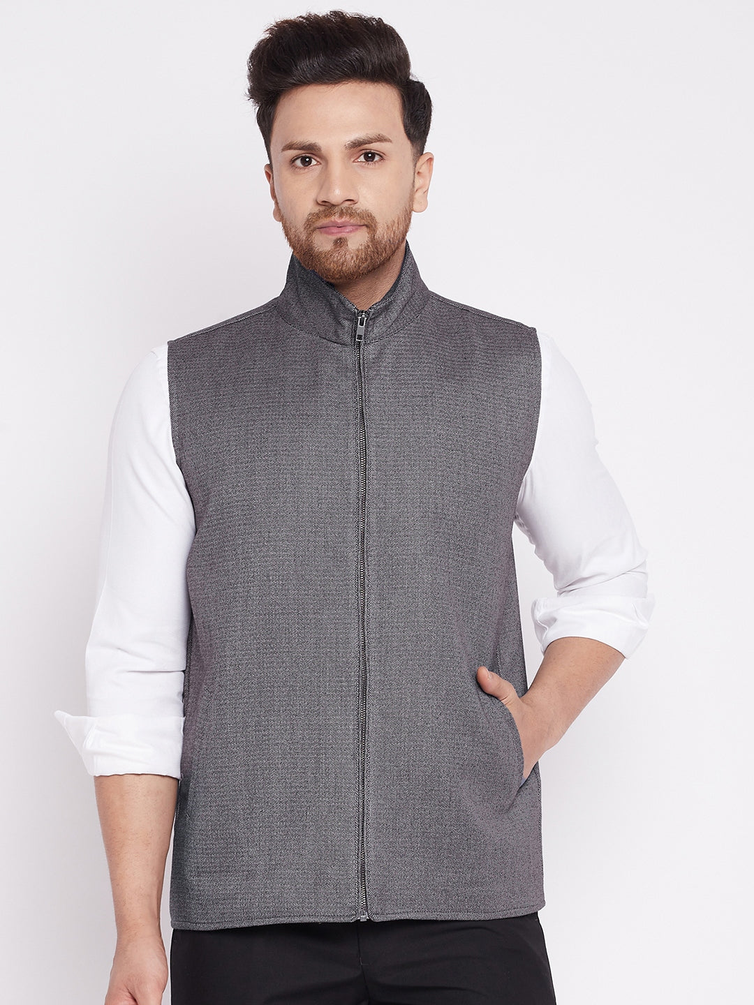 Men's Nehru Jacket With Welt Pocket