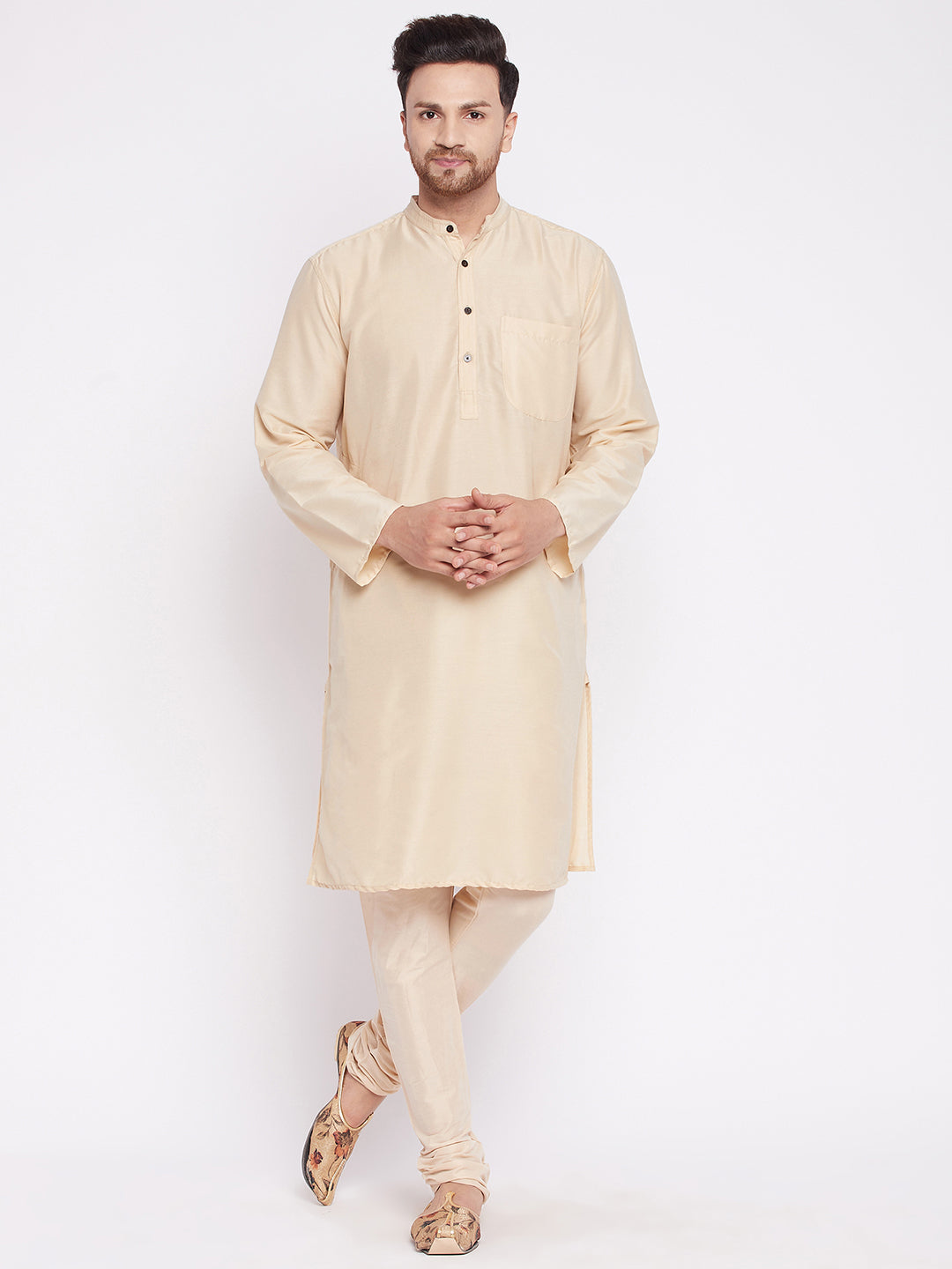 Men's Long Kurta with Band Colla